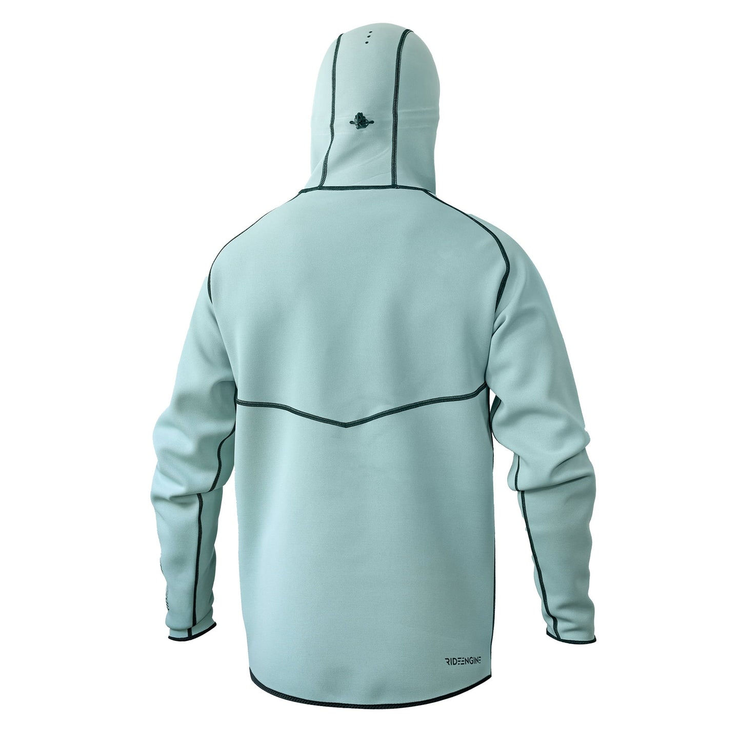 Performance Neoprene Hoodie Ride Engine - detalle Mist Green